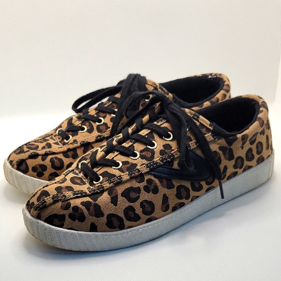 Tretorn Nylite Plus Leopard Print Sneakers Size 9 - Picture 1 of 9